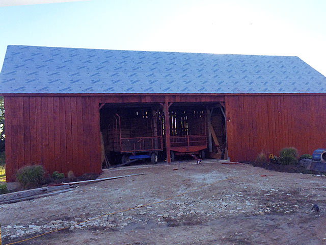 New barn prior to tin roof