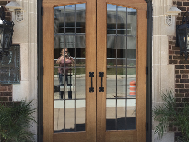 Entrance door to The Howard after restoration.