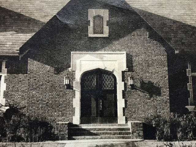 Reference image of the original Kenosha Library door.