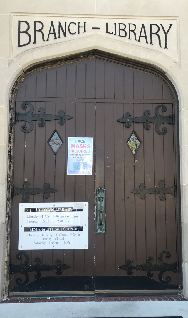 Is was the entrance door of the Kenosha Library prior to our restoration back to the original.