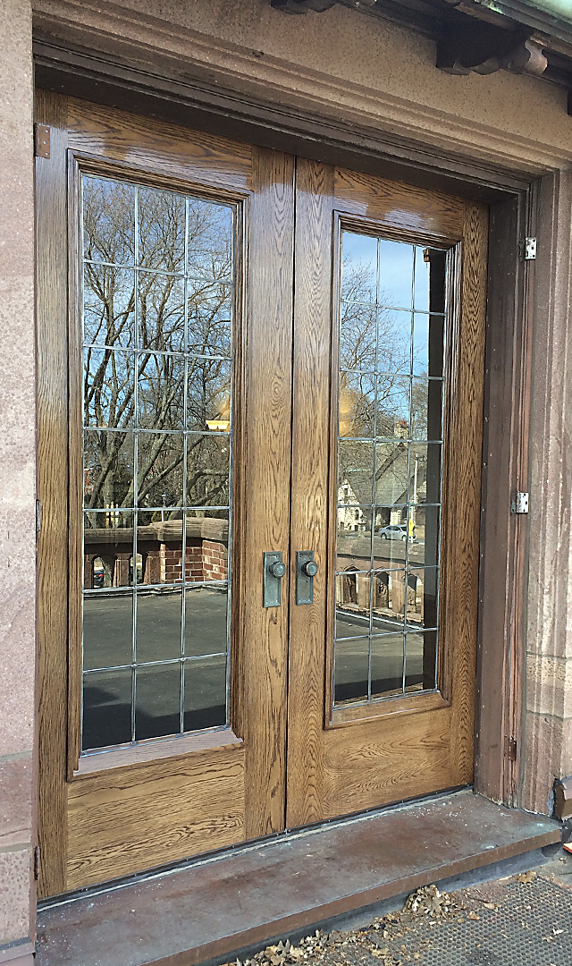 Restoration of Oak Door for the University of Milwaukee Entrance Door